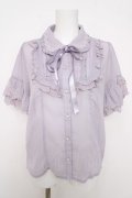 axes femme / シアーフリル丸襟ブラウス  ラベンダー Y-26-03-18-014-AX-BL-SZ-ZY