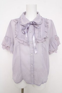 画像1: axes femme / シアーフリル丸襟ブラウス  ラベンダー Y-26-03-18-014-AX-BL-SZ-ZY