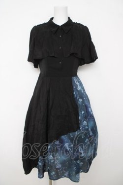 画像1: axes femme POETIQUE / ダークマリンバイカラーワンピース  黒 Y-26-03-18-130-AX-OP-SZ-ZY