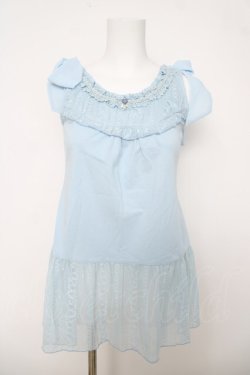 画像1: axes femme / 肩リボンロングインナー  サックス Y-26-03-18-002-AX-TO-SZ-ZY