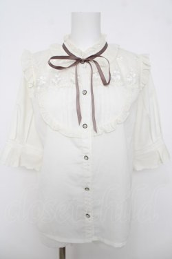 画像1: axes femme / チュールレース使いブラウス  生成り Y-26-03-18-015-AX-BL-SZ-ZY