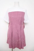 Fickle Bebe / サマーツイードビジューワンピース  ピンク Y-26-03-18-135-0-OP-SZ-ZY