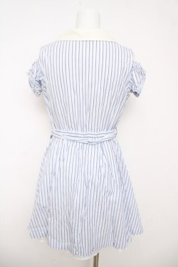 画像2: Secret Honey / 襟刺繍ストライプワンピース  サックス Y-26-03-18-136-CA-OP-SZ-ZY