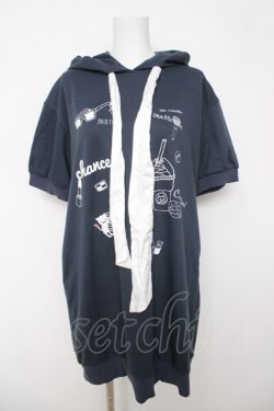 画像1: Rydia / コスメptフードワンピース M 紺 Y-26-03-18-137-PU-OP-SZ-ZY