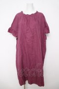 franche lippee black / 後ろリボン麻ワンピース M 紫 Y-26-03-18-139-LO-OP-SZ-ZY