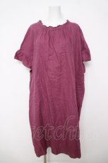 画像1: franche lippee black / 後ろリボン麻ワンピース M 紫 Y-26-03-18-139-LO-OP-SZ-ZY (1)