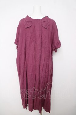 画像2: franche lippee black / 後ろリボン麻ワンピース M 紫 Y-26-03-18-139-LO-OP-SZ-ZY