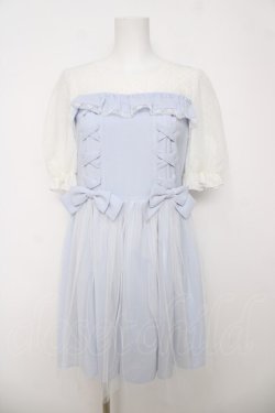 画像1: LODISPOTTO / ドットチュール切替ワンピース M サックス Y-26-03-18-142-LO-OP-SZ-ZY