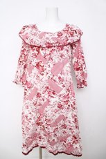 画像1: PINK HOUSE / Porcelain Flowere柄ワンピース F 赤 Y-26-03-18-144-LO-BL-SZ-ZY (1)