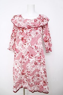 画像1: PINK HOUSE / Porcelain Flowere柄ワンピース F 赤 Y-26-03-18-144-LO-BL-SZ-ZY