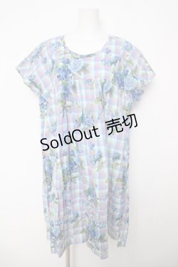 画像1: Jane Marple Dans Le Salon / ローズマドラス タブリエワンピース M ブルー Y-26-03-18-146-JM-OP-SZ-ZY