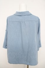 画像2: axes femme / 刺繍入り七分袖シャツ M サックス Y-26-03-18-016-AX-BL-SZ-ZY (2)
