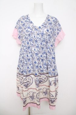 画像1: Jane Marple Dans Le Salon / マイセンコレクションのグラニーワンピース M ネイビー Y-26-03-18-148-JM-OP-SZ-ZY