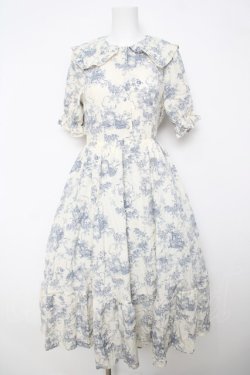 画像1: m petit by misako / トワルドジュイワンピース S 淡青 Y-26-03-18-150-LO-OP-SZ-ZY