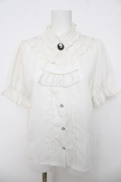 画像1: axes femme / ローズカメオ×ジャボブラウス  白 Y-26-03-18-017-AX-BL-SZ-ZY