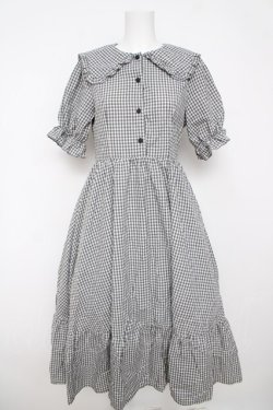 画像1: m petit by misako / AM*ギンガムCHKワンピース M 中灰 Y-26-03-18-151-LO-OP-SZ-ZY