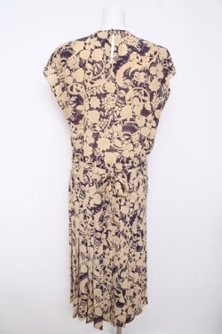 画像2: INGEBORG / 総花柄プリーツワンピース F 紫×ベージュ Y-26-03-18-155-LO-OP-SZ-ZY