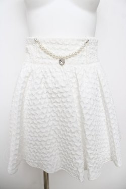 画像1: Ank Rouge / ふくれジャガードフロントパールスカート  白 Y-26-03-18-159-CA-SK-SZ-ZY