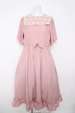 画像1: m petit by misako / レースセーラー襟ワンピース S 中桃 Y-26-03-18-163-LO-OP-SZ-ZY