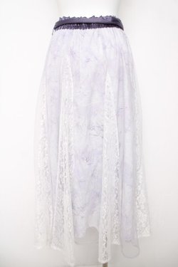 画像2: axes femme / 線画花柄レイヤードスカート  ラベンダー Y-26-03-18-169-AX-SK-SZ-ZY