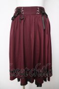 axes femme / レースアップフレアスカート  ワイン Y-26-03-18-170-AX-SK-SZ-ZY