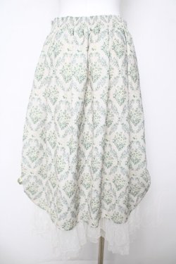 画像2: axes femme / ブロッサム柄ドロストスカート F グリーン Y-26-03-18-171-AX-SK-SZ-ZY