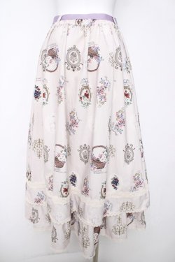 画像2: axes femme / フラワー×フルーツ柄スカート  生成り Y-26-03-18-172-AX-SK-SZ-ZY