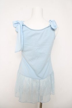 画像2: axes femme / 肩リボンロングインナー  サックス Y-26-03-18-002-AX-TO-SZ-ZY