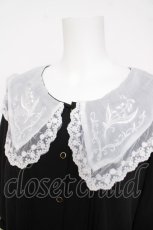 画像3: axes femme POETIQUE / 襟刺繍ボリューム袖ブラウス M 黒 Y-26-03-18-018-AX-BL-SZ-ZS (3)