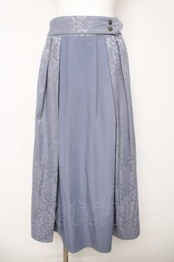 画像1: axes femme / ジャカード切替スカート  サックス Y-26-03-18-173-AX-SK-SZ-ZY