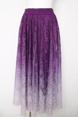 画像1: axes femme / グラデレースサーキュラースカート F パープル Y-26-03-18-174-AX-SK-SZ-ZY