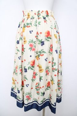 画像2: axes femme / ミックスフルーツ柄スカート M 生成り Y-26-03-18-176-AX-SK-SZ-ZY