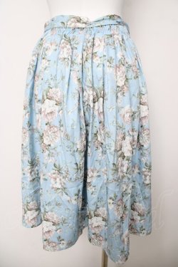 画像2: axes femme / ローズ柄フレアミディスカート F サックス Y-26-03-18-178-AX-SK-SZ-ZY