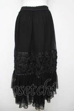 画像2: axes femme / シフォンローズチュールスカート F 黒 Y-26-03-18-179-AX-SK-SZ-ZY
