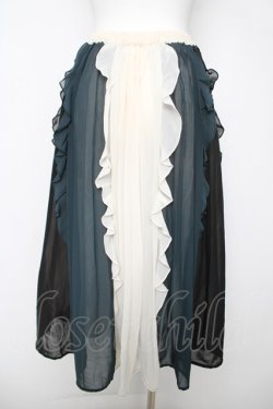 画像2: axes femme / 配色フリル×プリーツスカート M グリーン Y-26-03-18-181-AX-SK-SZ-ZY