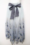 axes femme / グラデチュール刺繍スカート M サックス Y-26-03-18-183-AX-SK-SZ-ZY