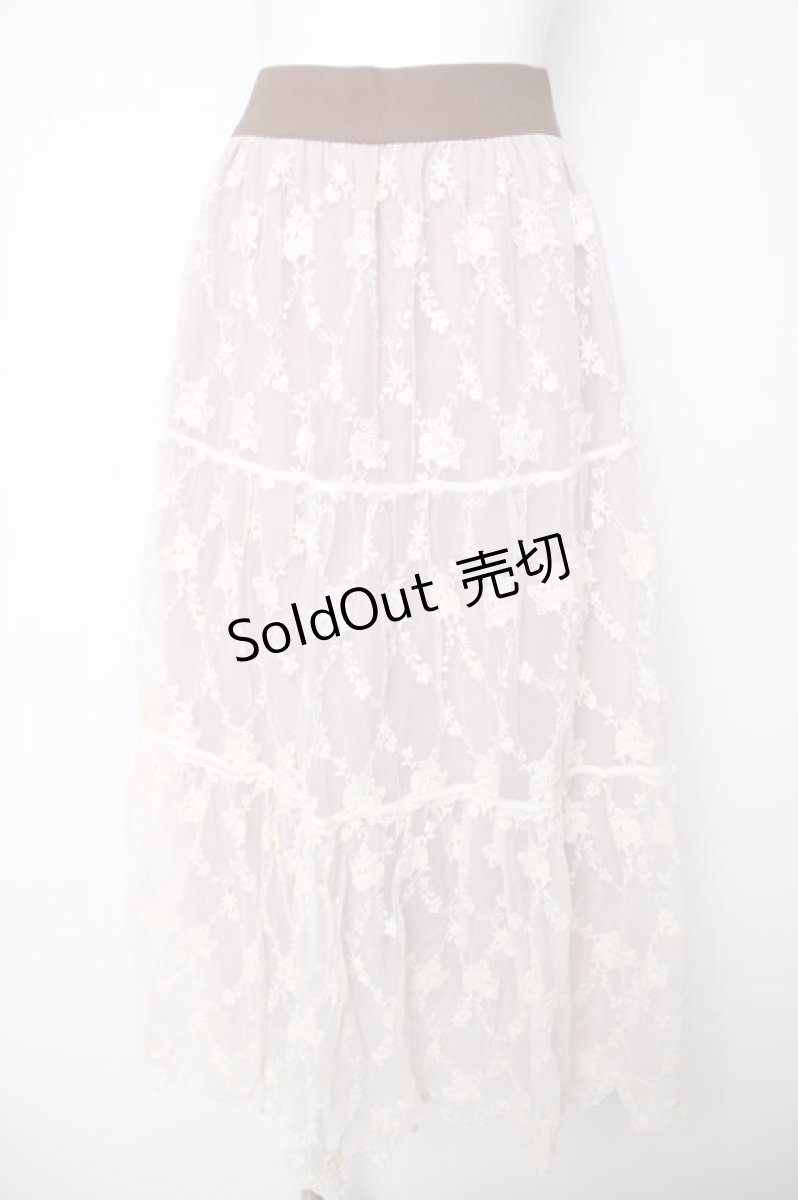 画像1: axes femme POETIQUE / レースティアードロングスカート M ベージュ Y-26-03-18-184-AX-SK-SZ-ZY (1)