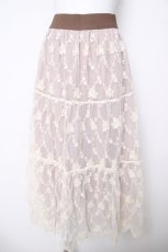 画像1: axes femme POETIQUE / レースティアードロングスカート M ベージュ Y-26-03-18-184-AX-SK-SZ-ZY (1)