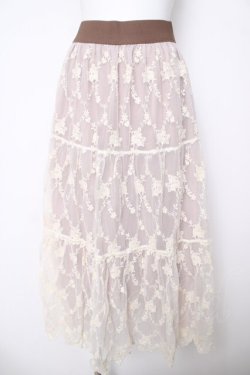 画像1: axes femme POETIQUE / レースティアードロングスカート M ベージュ Y-26-03-18-184-AX-SK-SZ-ZY