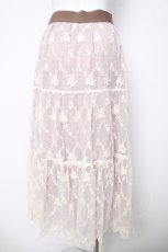 画像2: axes femme POETIQUE / レースティアードロングスカート M ベージュ Y-26-03-18-184-AX-SK-SZ-ZY (2)