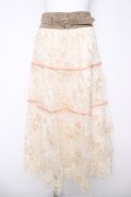 axes femme NOSTALGIE / フラワー刺繍スカート M 生成り Y-26-03-18-185-AX-OP-SZ-ZY