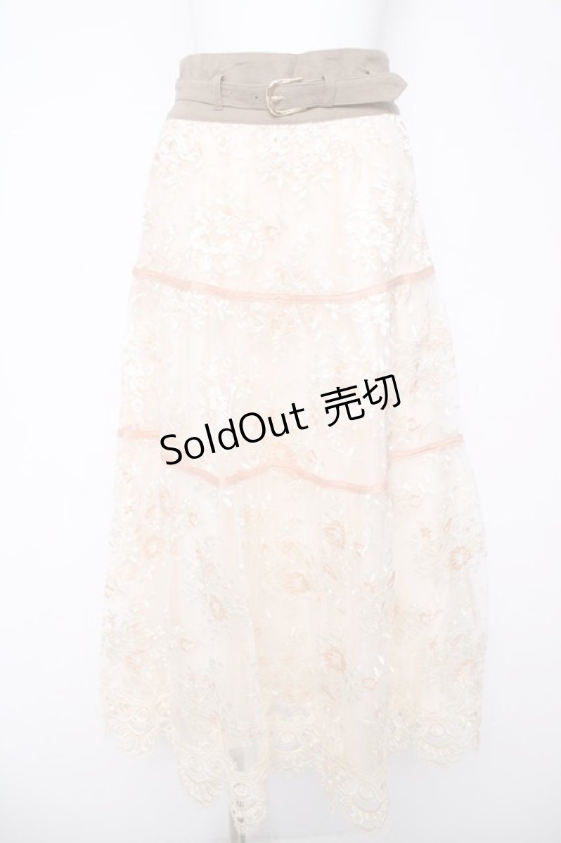 画像1: axes femme NOSTALGIE / フラワー刺繍スカート M 生成り Y-26-03-18-185-AX-OP-SZ-ZY (1)