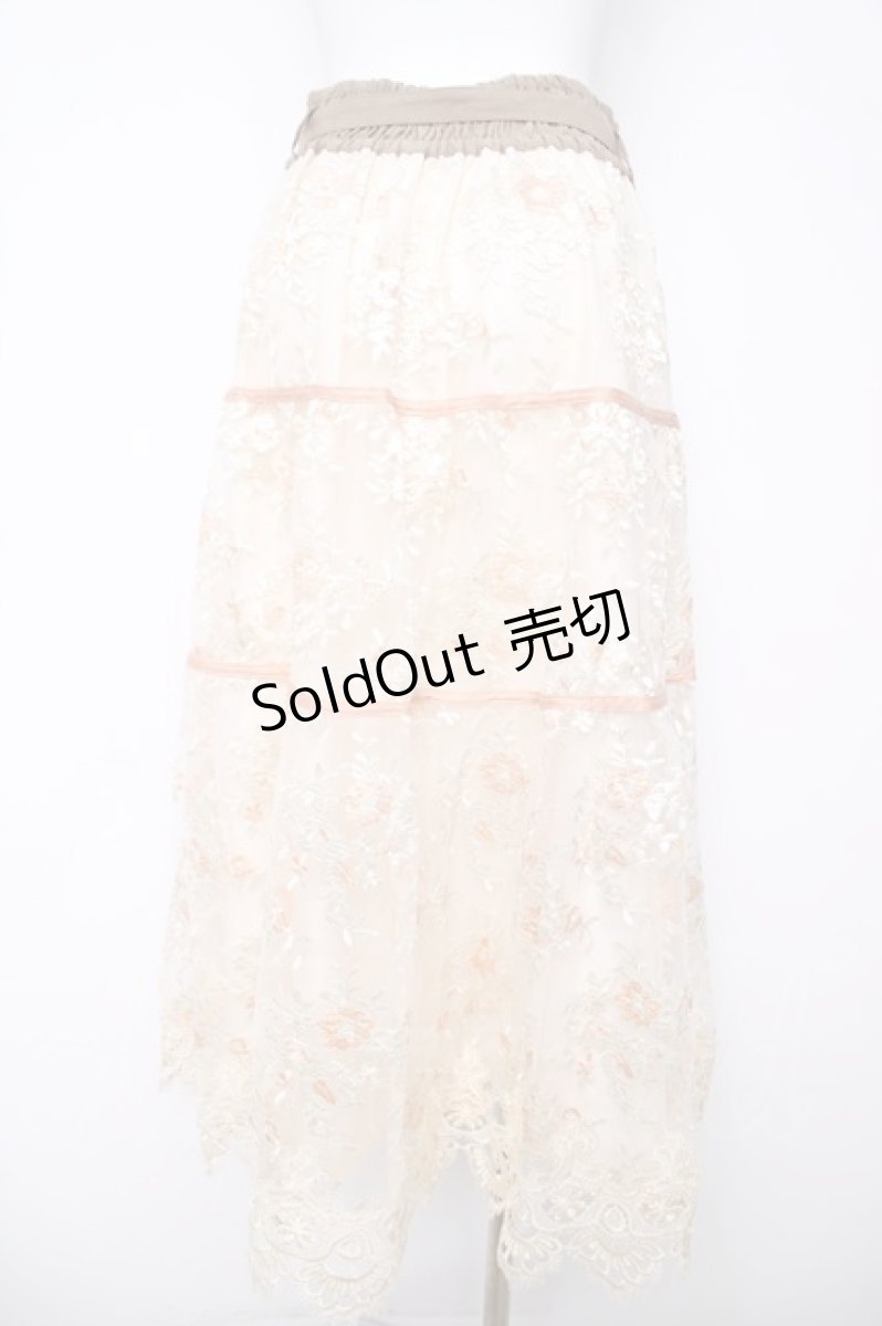 画像2: axes femme NOSTALGIE / フラワー刺繍スカート M 生成り Y-26-03-18-185-AX-OP-SZ-ZY (2)