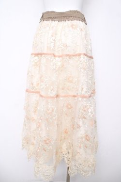 画像2: axes femme NOSTALGIE / フラワー刺繍スカート M 生成り Y-26-03-18-185-AX-OP-SZ-ZY