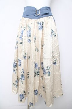 画像1: axes femme / ローズ柄ロングスカート M 生成り Y-26-03-18-186-AX-SK-SZ-ZY