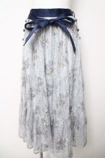 画像1: axes femme / sajouプリントレーススカート M サックス Y-26-03-18-188-AX-SK-SZ-ZS (1)