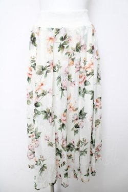 画像1: axes femme / 花柄転写スカート F 白 Y-26-03-18-189-AX-SK-SZ-ZY