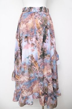 画像2: axes femme NOSTALGIE / 天使柄フリルロングスカート F ピンク Y-26-03-18-194-AX-SK-SZ-ZY