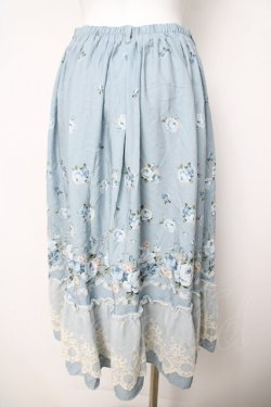 画像2: axes femme / パネル花柄フレアスカート M サックス Y-26-03-18-196-AX-SK-SZ-ZY