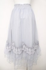 画像2: axes femme / ローズ付ドレープチュールスカート F サックス Y-26-03-18-198-AX-SK-SZ-ZY (2)